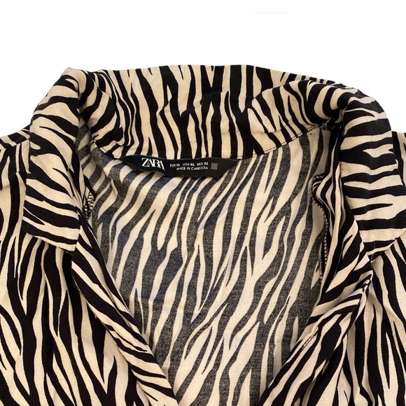 Zara zebra stripe button up - Picture 2 of 3